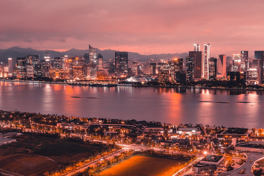 杭州钱江新城钱江世纪城夜景