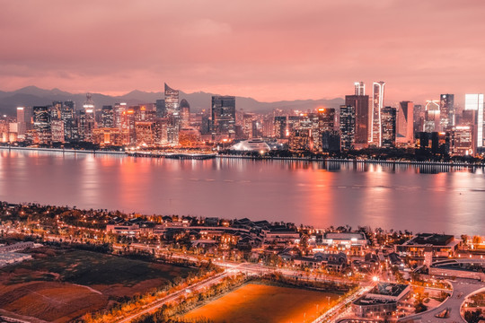 杭州钱江新城钱江世纪城夜景