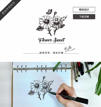 手繪花朵LOGO