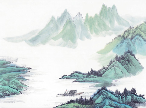 國畫水墨山水畫