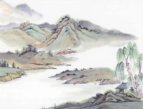 國畫水墨山水畫
