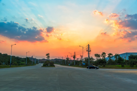 设计素材晚霞夕阳