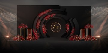 黑紅婚禮背景設(shè)計(jì)