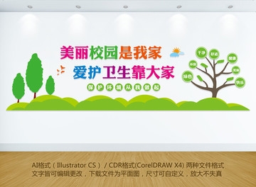 愛護(hù)衛(wèi)生文化墻