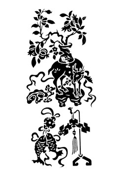 盆花博古紋