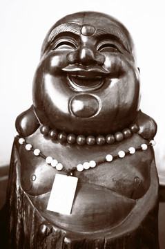 弥勒佛木雕造像