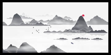 簡(jiǎn)約水墨裝飾畫(huà)