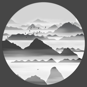 簡約水墨裝飾畫