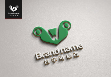 W字母青蛙动物logo