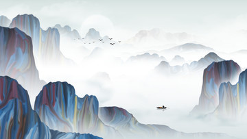 寫意山水裝飾畫