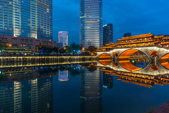 成都合江亭夜景