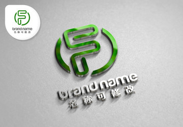 F字母logo綠色環(huán)保