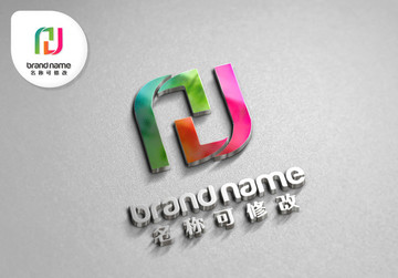 P字母J字母logo