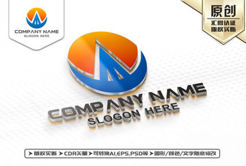 M字母建筑科技LOGO設(shè)計