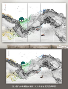水墨山水掛畫