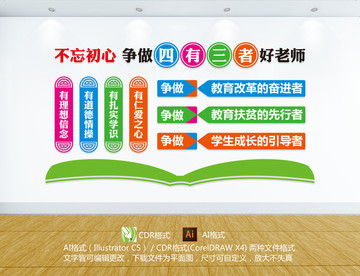 四有三者好老師文化墻