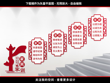 家風(fēng)家訓(xùn)樓道文化墻