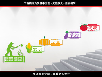食堂樓梯文化墻
