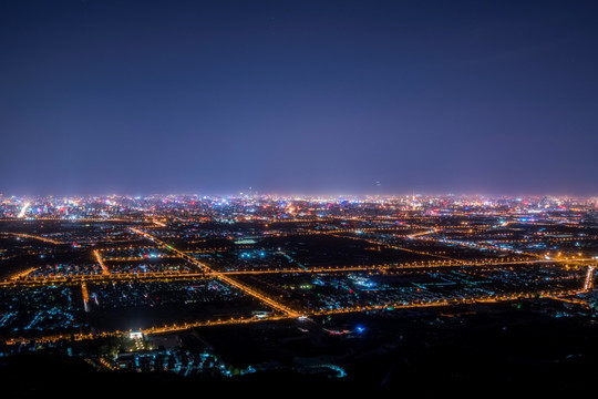 俯视北京城市夜晚