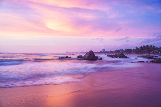 斯里兰卡海滩落日
