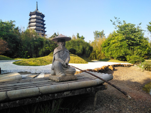 姜太公钓鱼雕塑