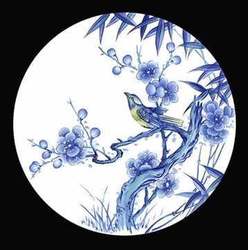 創(chuàng)意手繪梅花立鳥圖