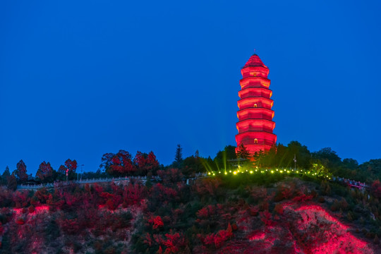 延安宝塔夜景