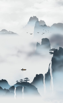 高山流水裝飾畫