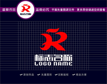 K字母R标志飞鸟logo
