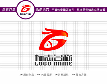 ZG字母G標(biāo)志D魚logo