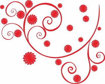 花背景墻矢量圖