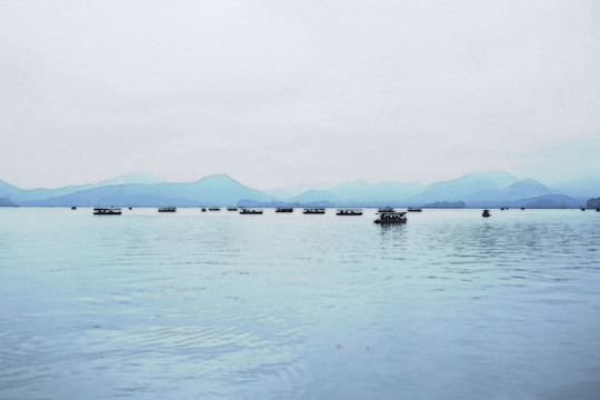 烟雨西湖