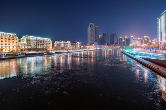 天津城市建筑夜景