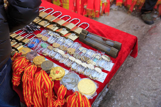 陜西華山的金鎖關許愿鎖