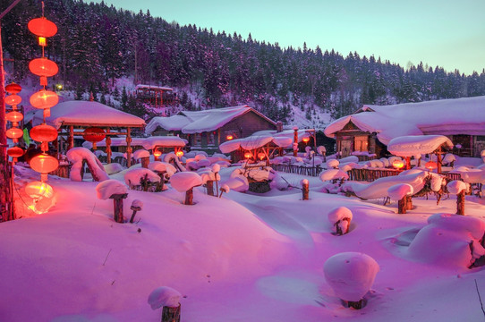 雪乡夜景