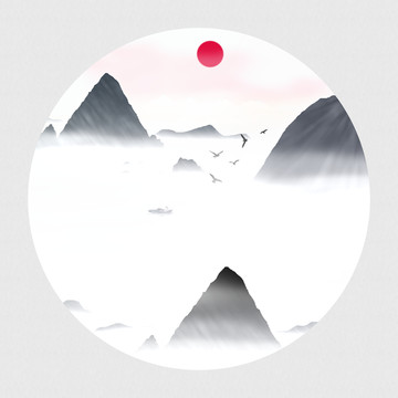 山水裝飾畫