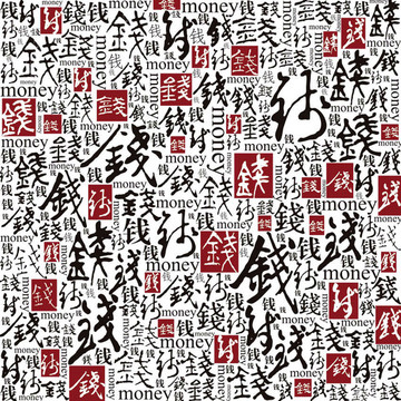 钱字书法文字背景底纹