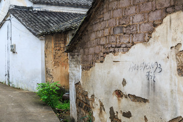 中式破旧墙面