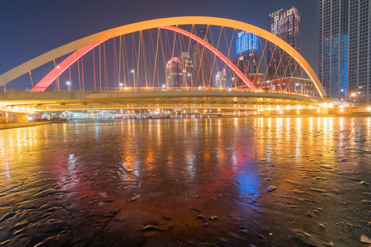 天津海河城市夜景