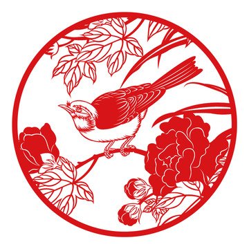 花鳥剪紙