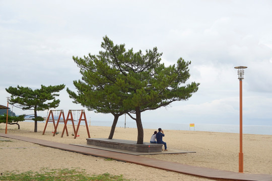 韩国洛山海水浴场风光