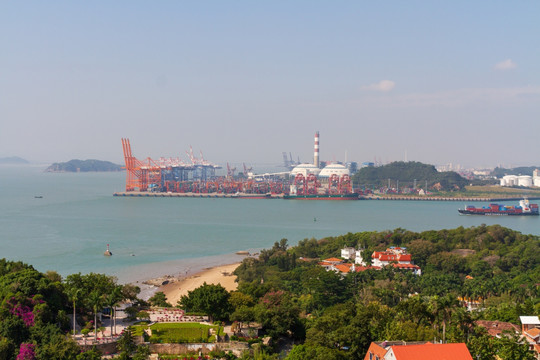 福建厦门港港口码头风光