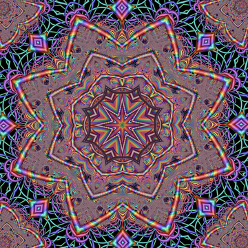 五彩立體裝飾花紋