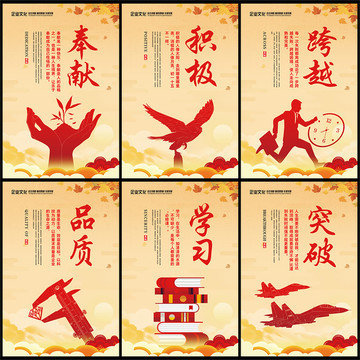奉獻(xiàn)積極跨越品質(zhì)突破學(xué)習(xí)掛圖