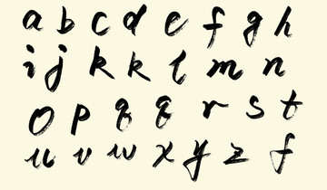 小写26个英文字母书法字体