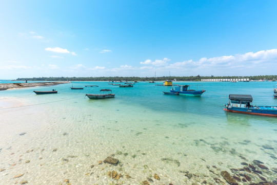 海南琼海夏天的青葛渔港