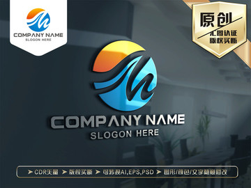 M字母LOGO設(shè)計MH字母
