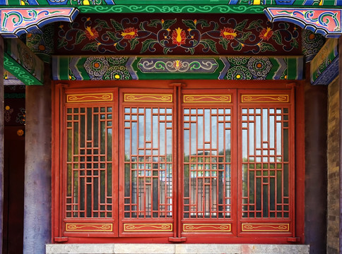 中式传统木窗窗格