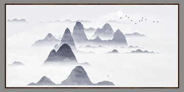 簡約寫意水墨山水畫