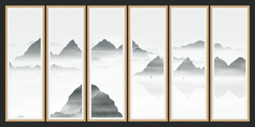 簡約寫意水墨山水畫